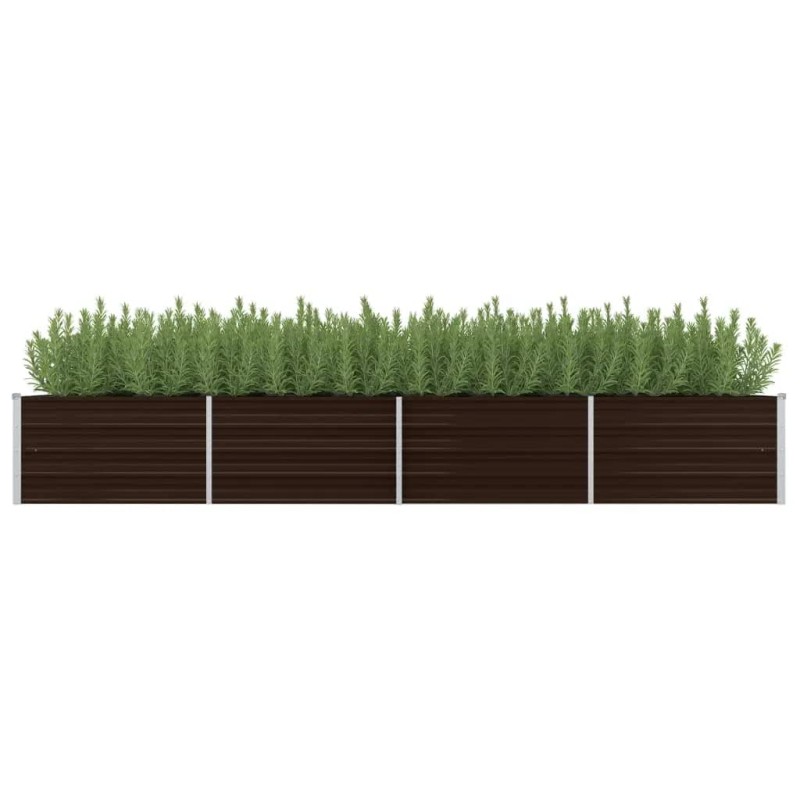 vidaXL Letto Rialzato Giardino Marrone 320x80x45 cm in Acciaio Zincato vidaXL Letto Rialzato Giardino Marrone 320x80x45 cm in Acciaio Zincato