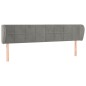 Testiera ad Orecchio Grigio Chiaro 203x23x78/88 cm in Velluto Testiera ad Orecchio Grigio Chiaro 203x23x78/88 cm in Velluto