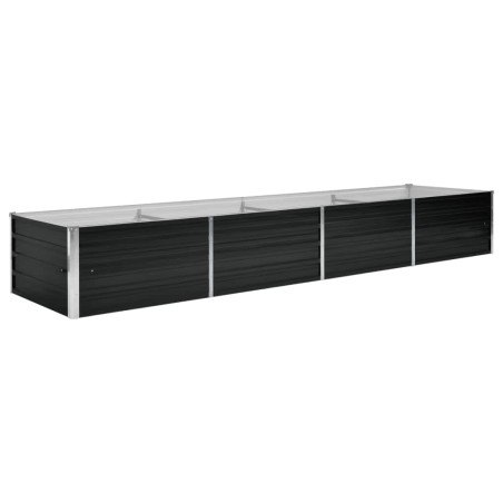 vidaXL Letto Rialzato Giardino Antracite 320x80x45 cm Acciaio Zincato