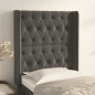 Testiera ad Orecchio Grigio Scuro 83x16x118/128 cm in Velluto Testiera ad Orecchio Grigio Scuro 83x16x118/128 cm in Velluto