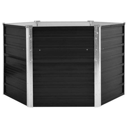 vidaXL Fioriera per Giardino Antracite 129x129x77cm in Acciaio Zincato