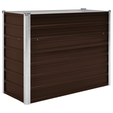 vidaXL Letto Rialzato Giardino Marrone 100x40x77 cm in Acciaio Zincato