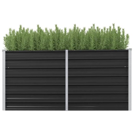 vidaXL Letto Rialzato Giardino Antracite 160x40x77 cm Acciaio Zincato
