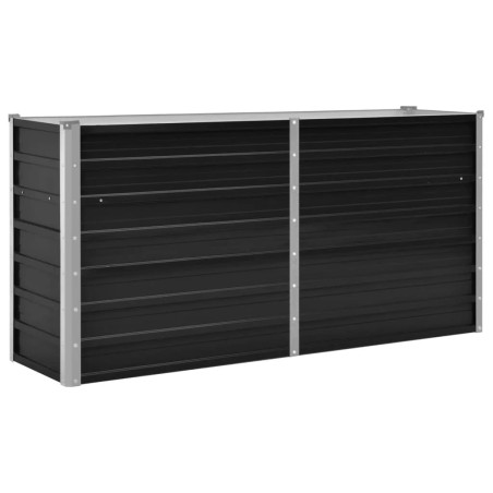 vidaXL Letto Rialzato Giardino Antracite 160x40x77 cm Acciaio Zincato