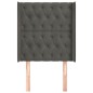 Testiera ad Orecchio Grigio Scuro 83x16x118/128 cm in Velluto Testiera ad Orecchio Grigio Scuro 83x16x118/128 cm in Velluto