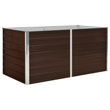 vidaXL Letto di Coltura Rialzato Marrone 160x80x77cm Acciaio Zincato 