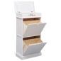 vidaXL Scarpiera Bianca 50x28x98 cm in Legno di Paulownia
