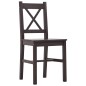 vidaXL Set da Pranzo 7 pz in Legno di Pino Marrone Scuro vidaXL Set da Pranzo 7 pz in Legno di Pino Marrone Scuro