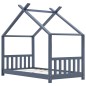 vidaXL Giroletto per Bambini Grigio in Massello di Pino 70x140 cm vidaXL Giroletto per Bambini Grigio in Massello di Pino 70x140 cm