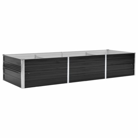 vidaXL Letto Rialzato Giardino Antracite 240x80x45 cm Acciaio Zincato