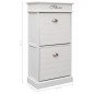 vidaXL Scarpiera Bianca 50x28x98 cm in Legno di Paulownia vidaXL Scarpiera Bianca 50x28x98 cm in Legno di Paulownia