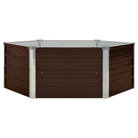 vidaXL Letto di Coltura Rialzato Marrone 129x129x46cm Acciaio Zincato