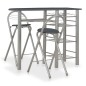 vidaXL Set da Bar 3 pz con Mensole in Legno e Acciaio Nero vidaXL Set da Bar 3 pz con Mensole in Legno e Acciaio Nero