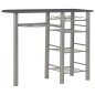 vidaXL Set da Bar 3 pz con Mensole in Legno e Acciaio Nero vidaXL Set da Bar 3 pz con Mensole in Legno e Acciaio Nero