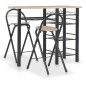 vidaXL Set da Bar 3 pz con Mensole in Legno e Acciaio vidaXL Set da Bar 3 pz con Mensole in Legno e Acciaio