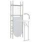 vidaXL Set Tavolo Sedie Pieghevoli con Scaffale 3pz MDF Acciaio Bianco vidaXL Set Tavolo Sedie Pieghevoli con Scaffale 3pz MDF Acciaio Bianco
