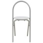 vidaXL Set Tavolo Sedie Pieghevoli con Scaffale 3pz MDF Acciaio Bianco vidaXL Set Tavolo Sedie Pieghevoli con Scaffale 3pz MDF Acciaio Bianco