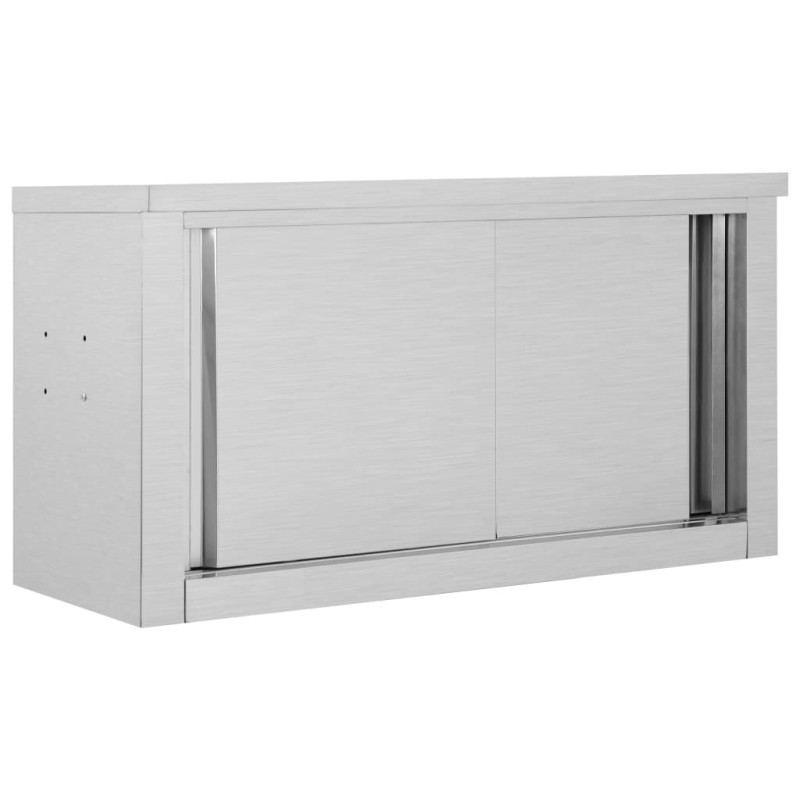 vidaXL Armadio da Cucina con Ante Scorrevoli 90x40x50cm Acciaio Inox vidaXL Armadio da Cucina con Ante Scorrevoli 90x40x50cm Acciaio Inox