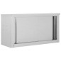 vidaXL Armadio da Cucina con Ante Scorrevoli 90x40x50cm Acciaio Inox vidaXL Armadio da Cucina con Ante Scorrevoli 90x40x50cm Acciaio Inox