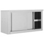 vidaXL Armadio da Cucina con Ante Scorrevoli 90x40x50cm Acciaio Inox vidaXL Armadio da Cucina con Ante Scorrevoli 90x40x50cm Acciaio Inox