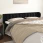 Testiera ad Orecchio Nera 183x23x78/88 cm in Velluto Testiera ad Orecchio Nera 183x23x78/88 cm in Velluto