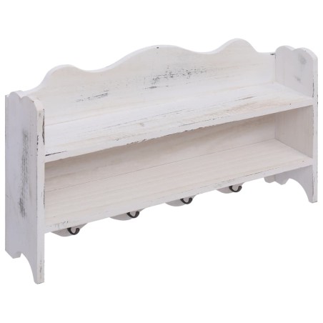 vidaXL Appendiabiti a Muro Bianco 50x10x30 cm in Legno