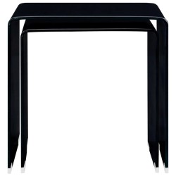 vidaXL Tavolini ad Incastro 2pz Nero 42x42x41,5cm in Vetro Temperato 