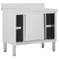 vidaXL Banco da Lavoro con Ante Scorrevoli 100x50x(95-97)cm in Acciaio vidaXL Banco da Lavoro con Ante Scorrevoli 100x50x(95-97)cm in Acciaio