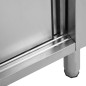 vidaXL Banco da Lavoro con Ante Scorrevoli 100x50x(95-97)cm in Acciaio vidaXL Banco da Lavoro con Ante Scorrevoli 100x50x(95-97)cm in Acciaio