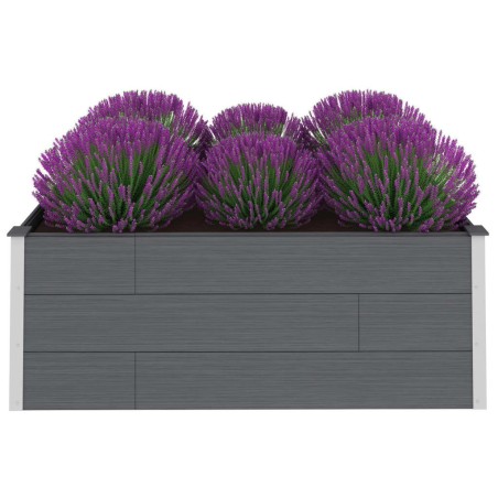 vidaXL Letto Rialzato da Giardino Grigio 200x100x54 cm in WPC