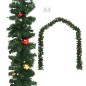 vidaXL Ghirlande Natalizie 4 pz con Palline Verde 270 cm in PVC vidaXL Ghirlande Natalizie 4 pz con Palline Verde 270 cm in PVC