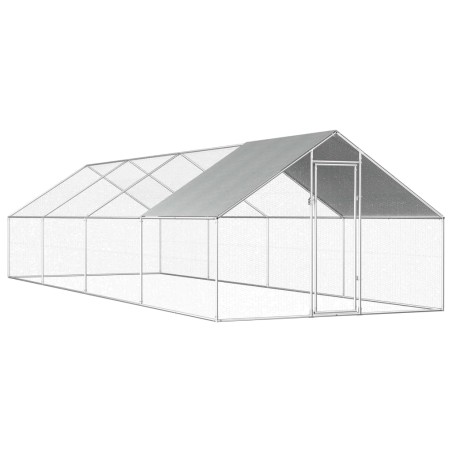 vidaXL Gabbia per Polli da Esterno 2,75x8x1,92m in Acciaio Zincato   