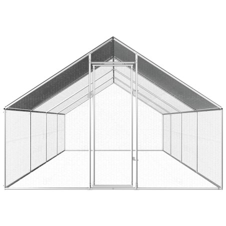 vidaXL Gabbia per Polli da Esterno 2,75x8x1,92m in Acciaio Zincato   