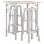 vidaXL Set da Bar 3 pz in Legno e Acciaio vidaXL Set da Bar 3 pz in Legno e Acciaio