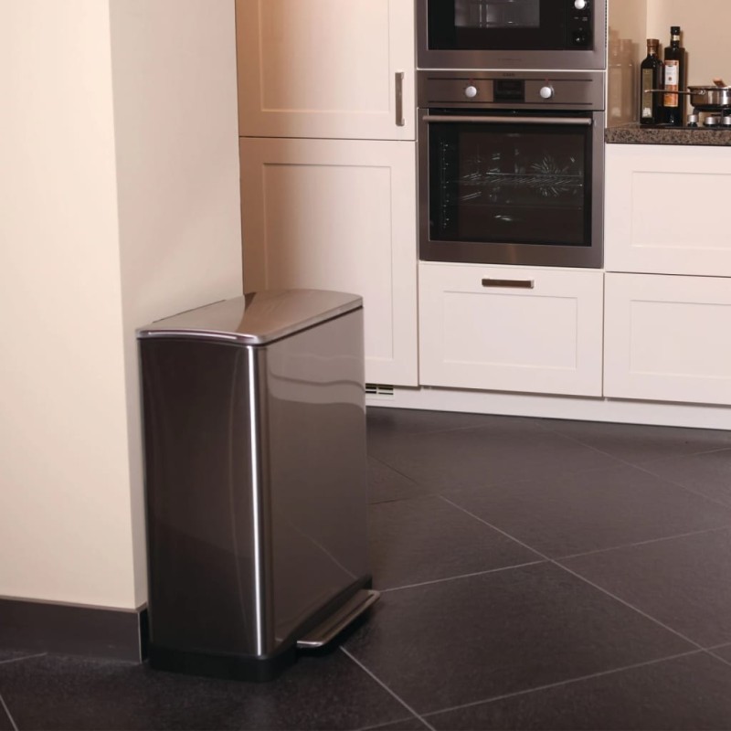 EKO Pattumiera a Gradini E-Cube 28 L+18 L Argento Opaco EKO Pattumiera a Gradini E-Cube 28 L+18 L Argento Opaco