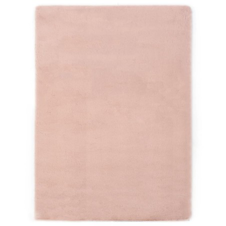 vidaXL Tappeto 120x160 cm Pelliccia di Coniglio Sintetica Rosa Antico