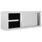 vidaXL Armadio da Cucina ad Ante Scorrevoli 120x40x50cm Acciaio Inox vidaXL Armadio da Cucina ad Ante Scorrevoli 120x40x50cm Acciaio Inox