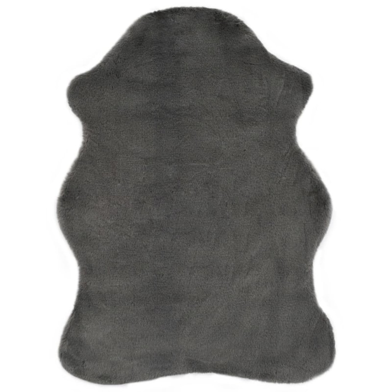 vidaXL Tappeto 65x95 cm Pelliccia di Coniglio Sintetica Grigio Scuro vidaXL Tappeto 65x95 cm Pelliccia di Coniglio Sintetica Grigio Scuro