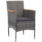 vidaXL Set Pranzo da Giardino 5 pz Grigio Polyrattan e Legno d'Acacia vidaXL Set Pranzo da Giardino 5 pz Grigio Polyrattan e Legno d'Acacia