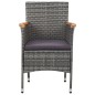 vidaXL Set Pranzo da Giardino 5 pz Grigio Polyrattan e Legno d'Acacia vidaXL Set Pranzo da Giardino 5 pz Grigio Polyrattan e Legno d'Acacia