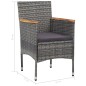 vidaXL Set Pranzo da Giardino 5 pz Grigio Polyrattan e Legno d'Acacia vidaXL Set Pranzo da Giardino 5 pz Grigio Polyrattan e Legno d'Acacia