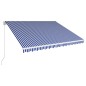 Tenda da Sole Retrattile Manuale 450x300 cm Blu e Bianca Tenda da Sole Retrattile Manuale 450x300 cm Blu e Bianca