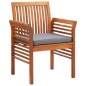 vidaXL Sedie da Pranzo per Giardino e Cuscini 3 pz Massello di Acacia vidaXL Sedie da Pranzo per Giardino e Cuscini 3 pz Massello di Acacia