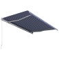 Tenda da Sole Retrattile Manuale 450x300 cm Blu e Bianca Tenda da Sole Retrattile Manuale 450x300 cm Blu e Bianca