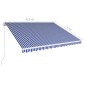 Tenda da Sole Retrattile Manuale 450x300 cm Blu e Bianca Tenda da Sole Retrattile Manuale 450x300 cm Blu e Bianca