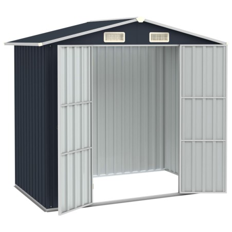 vidaXL Capanno da Giardino Antracite 205x129x183 cm in Acciaio Zincato 