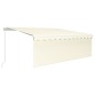 Tenda da Sole Retrattile Manuale e Parasole 4,5x3 m Crema Tenda da Sole Retrattile Manuale e Parasole 4,5x3 m Crema