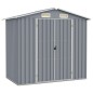 vidaXL Capanno da Giardino Grigio 205x129x183 cm in Acciaio Zincato 