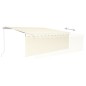 Tenda da Sole Retrattile Manuale e Parasole 4,5x3 m Crema Tenda da Sole Retrattile Manuale e Parasole 4,5x3 m Crema