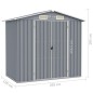 vidaXL Capanno da Giardino Grigio 205x129x183 cm in Acciaio Zincato 